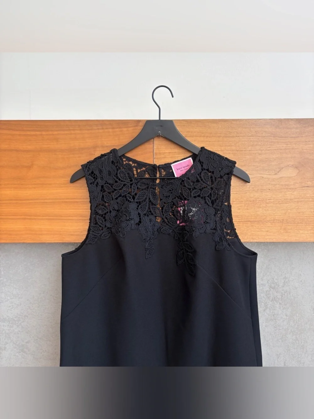NWT Kate Spade Ribbon Lace Applique Crepe Dress, Size‎ 12